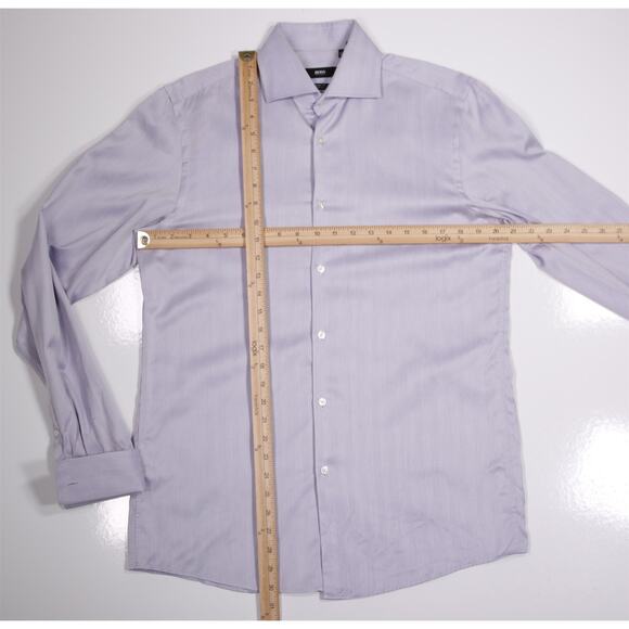 Hugo Boss Sharp Fit 2-Ply Light Purple French Cuff Dress Shirt 15.5-34/35 - Picture 4 of 9